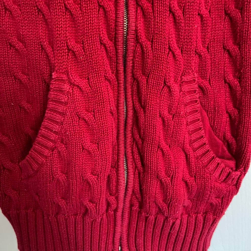 Ralph Lauren women Red Zip-Up Sweater - Picture 5 of 6